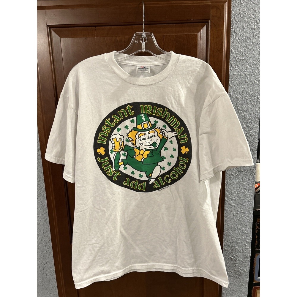 VTG Ireland Instant Irish Just Add Alcohol St. Patrick's Day TShirt L Leprechaun